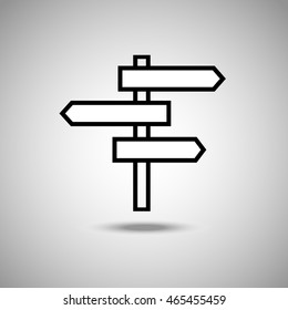 Flat style road signs vector icon illustration.