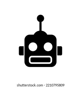 Flat Style Robot Head Icon