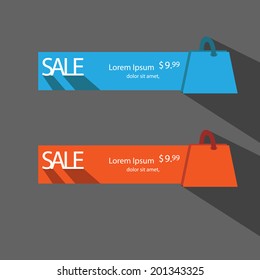 flat style sale banners.