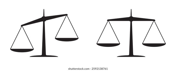 Flat style scale icon. Justice scale icon or weight estimation symbol. Icon for apps and websites. EPS 10. Vector illustrations