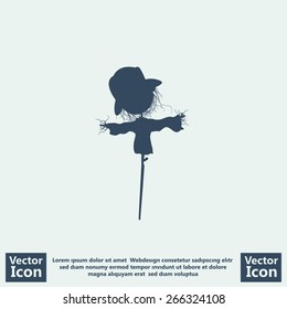 Flat style scarecrow icon