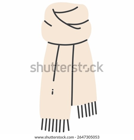 Flat style scarf with fringes in soft cozy colors, ideal for winter fashion, seasonal clothing, and cold weather accessories