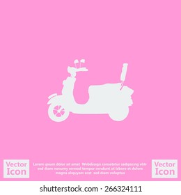 Flat style scooter icon