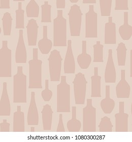 Flat style seamless pattern with bottles Suitable for wallpaper, wrapping or textile