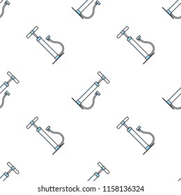 Flat style seamless pattern with hand pumps icons.