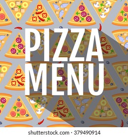 Flat style seamless pattern pizza background