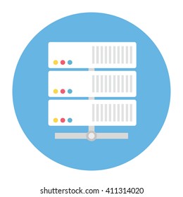 Flat style server vector icon illustration.