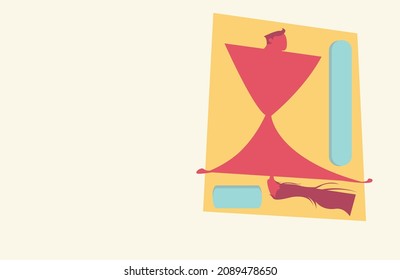 Flat style, sexual life cycle vector illustration