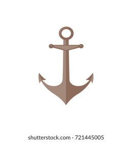 Flat style ship bell icon, symbol, decoration element, vector illustration isolated on white background. Flat style cartoon illustration of traditional ship, sailboat bell