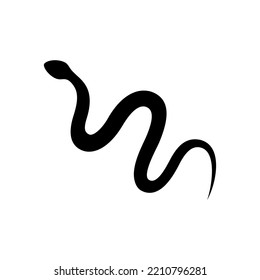 flat style silhouette snake icon