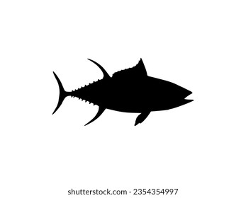 Flat Style Silhouette of the Tuna Fish, can use for Logo Type, Art Illustration, Pictogram, Website or Graphic Design Element. Vector Illustration