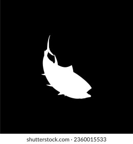 Flat Style Silhouette of the Tuna Fish, can use for Logo Type, Art Illustration, Pictogram, Website or Graphic Design Element. Vector Illustration