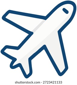 Estilo plano Transporte de avión simple Icono de vuelo de vacaciones de viaje