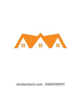 Flat style simple home logo design