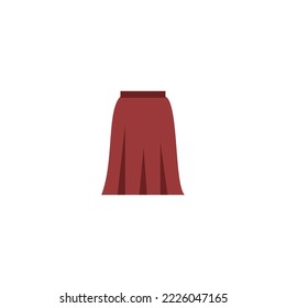 Flat Style Skirt Vector illustartion. Cartoon style Wide Skirt vector icon isolated on white background. Modern red skirt for women. Girl's School Uniform Pictogram