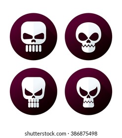 flat style skull icon collection