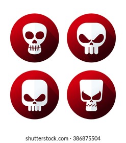 flat style skull icon collection