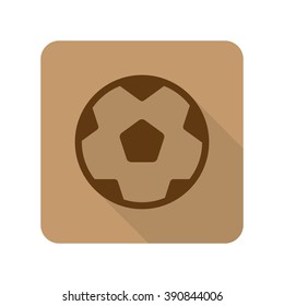 Flat style Soccer Ball web app icon on light brown background