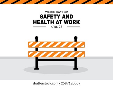 Flat Style Social Media Background for Promoting Workplace Safety