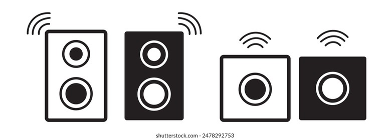 Flat style sound speaker icon illustration on a white background.