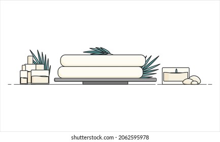 flat style spa treatment set illustration