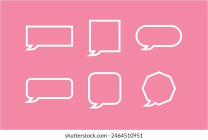 Flat style speech bubble collection dialog baloons in differents shapes design art