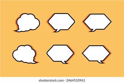Flat style speech bubble pack dialog baloons in differents shapes design