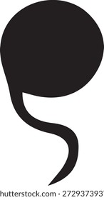 Ilustración plana del icono del esperma del estilo aislado en el fondo blanco. Símbolo médico y de fertilidad limpio adecuado para atención médica, biología, educación sobre el embarazo y diseño de infografías.