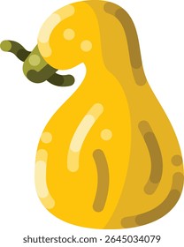 Flat style squash icon with clean lines and natural tones. Great for farm produce graphics, organic food themes, healthy eating designs, and seasonal harvest illustrations.
