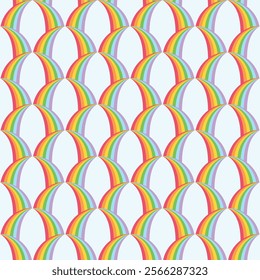 Flat style stacked rainbow seamless pattern
