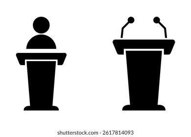 flat style stage podium icon template. Speaker Icon