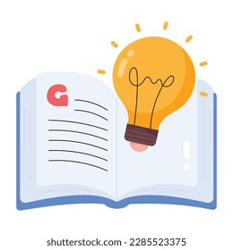 A flat style sticker depicting learning idea 