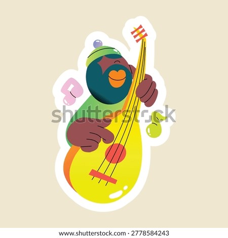 Flat style sticker of Eid rhythm