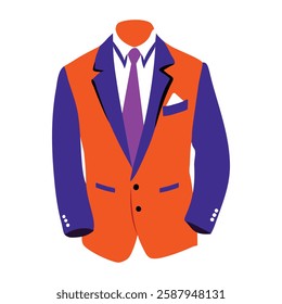 A flat style sticker of father formal suit