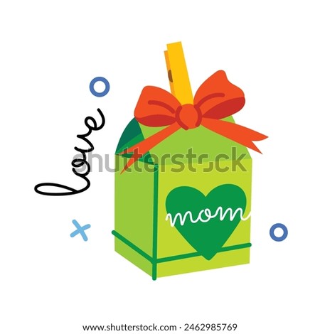 A flat style sticker of goody box 