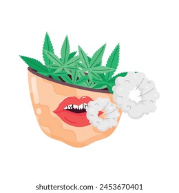 A flat style sticker of vape rings