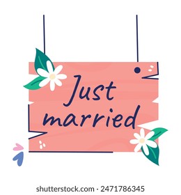 A flat style sticker of a wedding board 