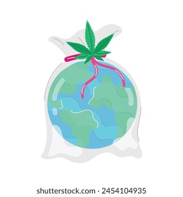 Una pegatina de estilo plano del día de la hierba