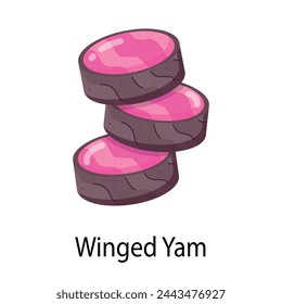 Here�s a flat style sticker of winged yam