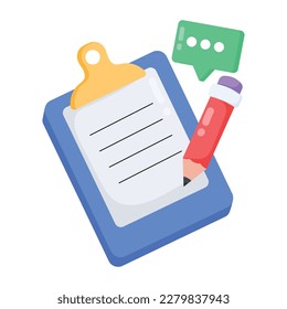 A flat style sticker of a writing pad 