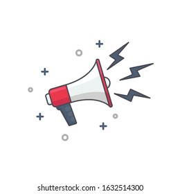 Flat style stock vector megaphone 