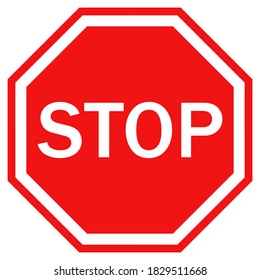 
icono de signo de detenerse estilo plano, rojo de color. tema de símbolo