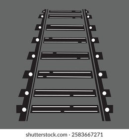 flat style straight track railroad icon