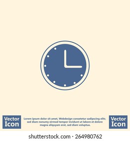 Flat style stylized wall clock icon