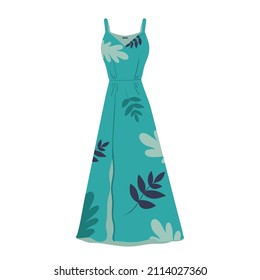 Iluminación del Vector de Vestido Solar de estilo plano. Icono vectorial de vestido rosa sin mangas estilo caricatura aislado en fondo blanco. Sensación sencilla para el verano. Vector de vestir de mujer de corte corto