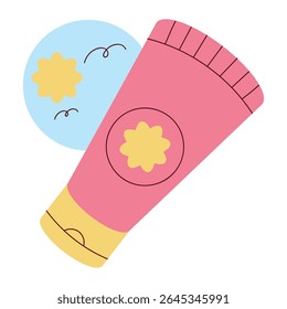 Flat Style Sunscreen Vector for Summer Protection