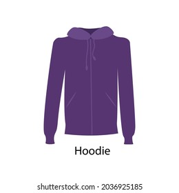 Flat Style Sweatshirt Vector illustration. Modern Trendy Plum Hooded Sweater vector icon isolated on white background. Cartoon style simple Unisex Sweat Hoodie pictogram. Clothes Symbol