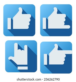 Flat style of symbols Likes buttons to use the web or applications. Vector illustration