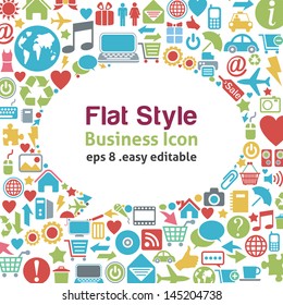 Flat style talk icon -- business concept