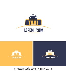 Flat Style Taxi Vector Icons, Logos, Sign, Symbol Template 